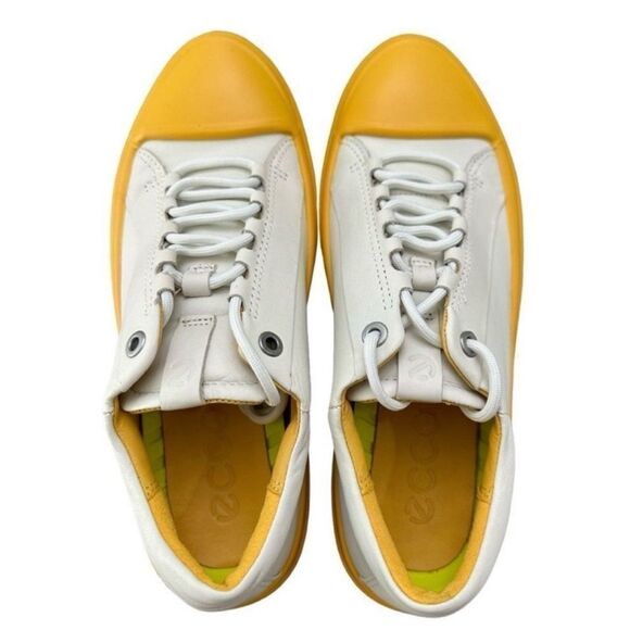 Ecco Flexure T-Cap Yellow Leather Sneakers Shadow Marigold Women’s Size US 5-5.5 - Picture 8 of 9